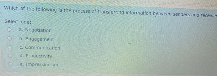 Which of the following is the process of
