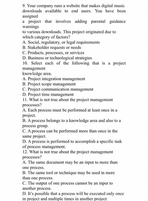 9. Your company runs a website that makes digital