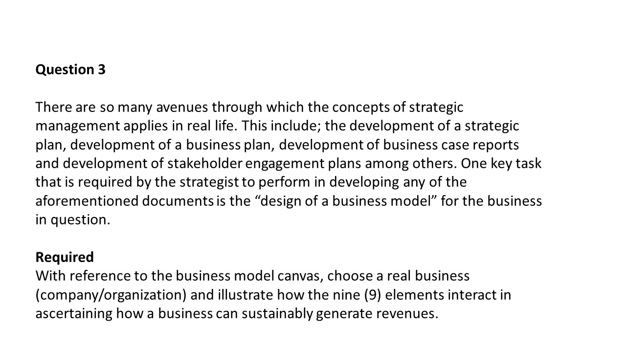 Question 3 There are so many avenues through