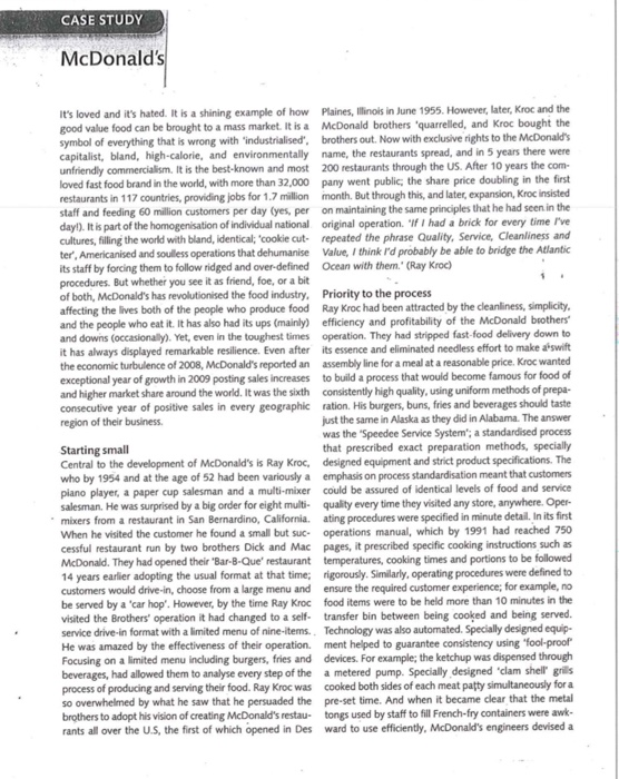 how has cometition to macdonalds changed over