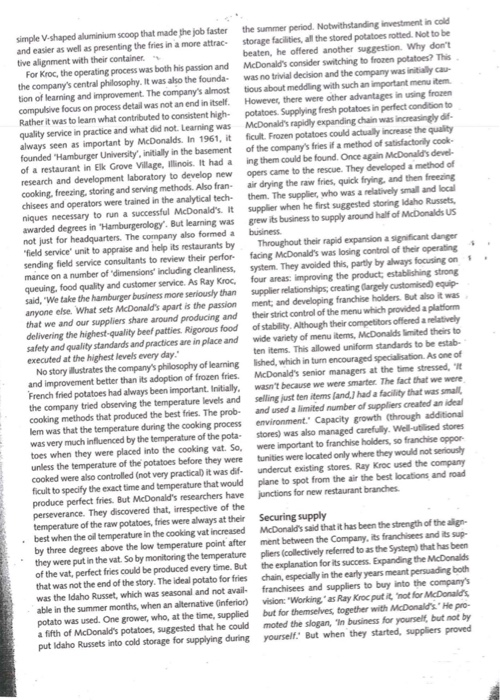 how has cometition to macdonalds changed over