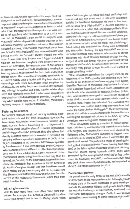 how has cometition to macdonalds changed over