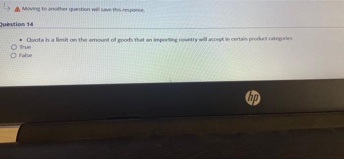 Moving to another question will save this