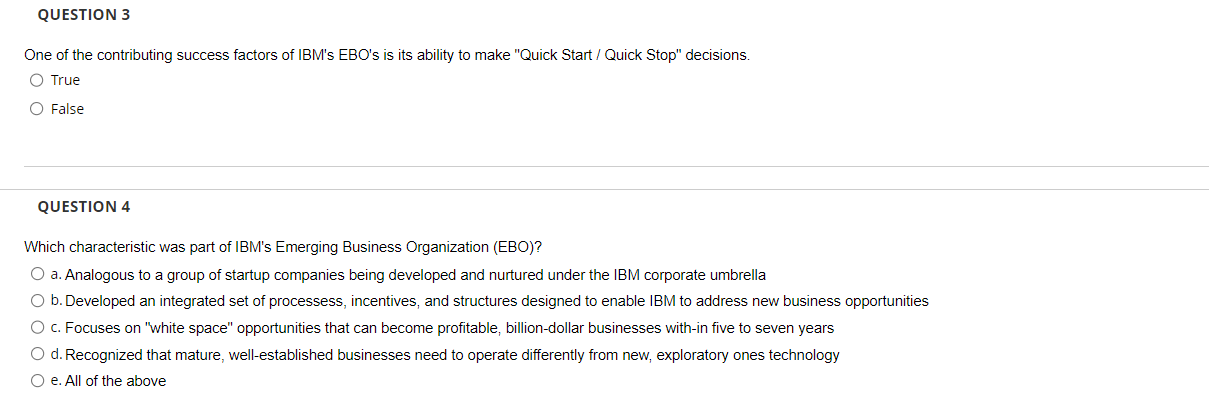 One of the contributing success factors of IBM's