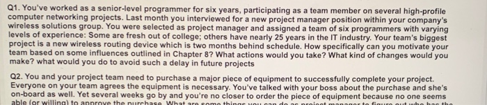 #1 please Q1. You've worked as a senior-level