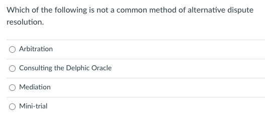Which of the following is not a common method of
