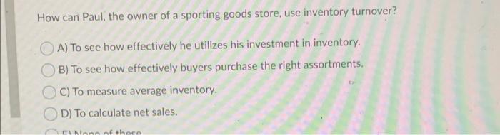 How can Paul, the owner of a sporting goods
