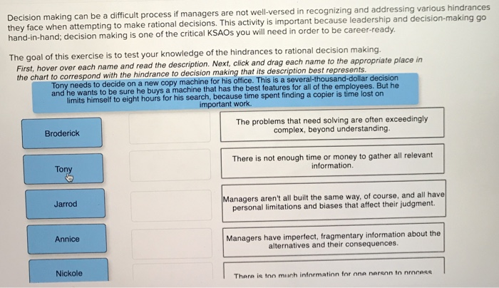 help please Decision making can be a difficult