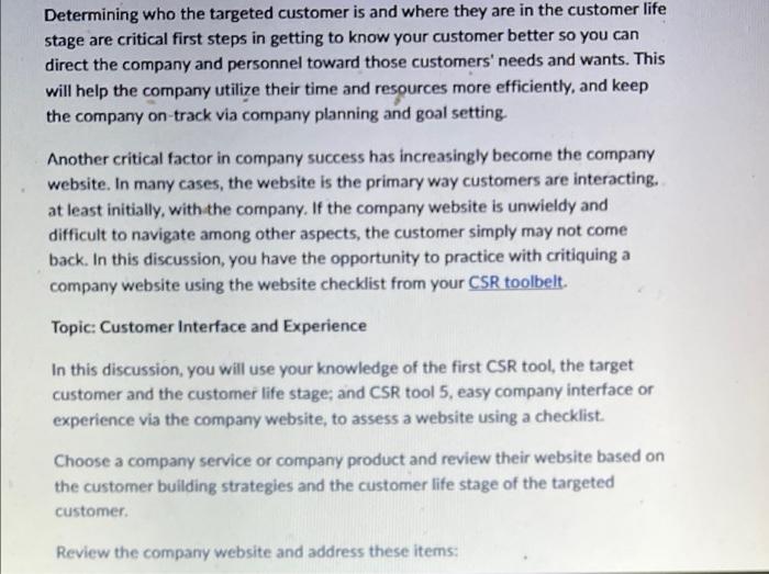 Determining who the targeted customer is and