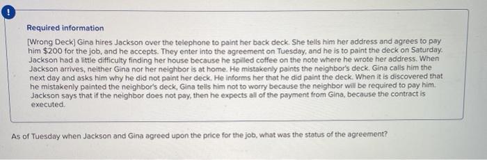 O Required information [Wrong Deck] Gina hires