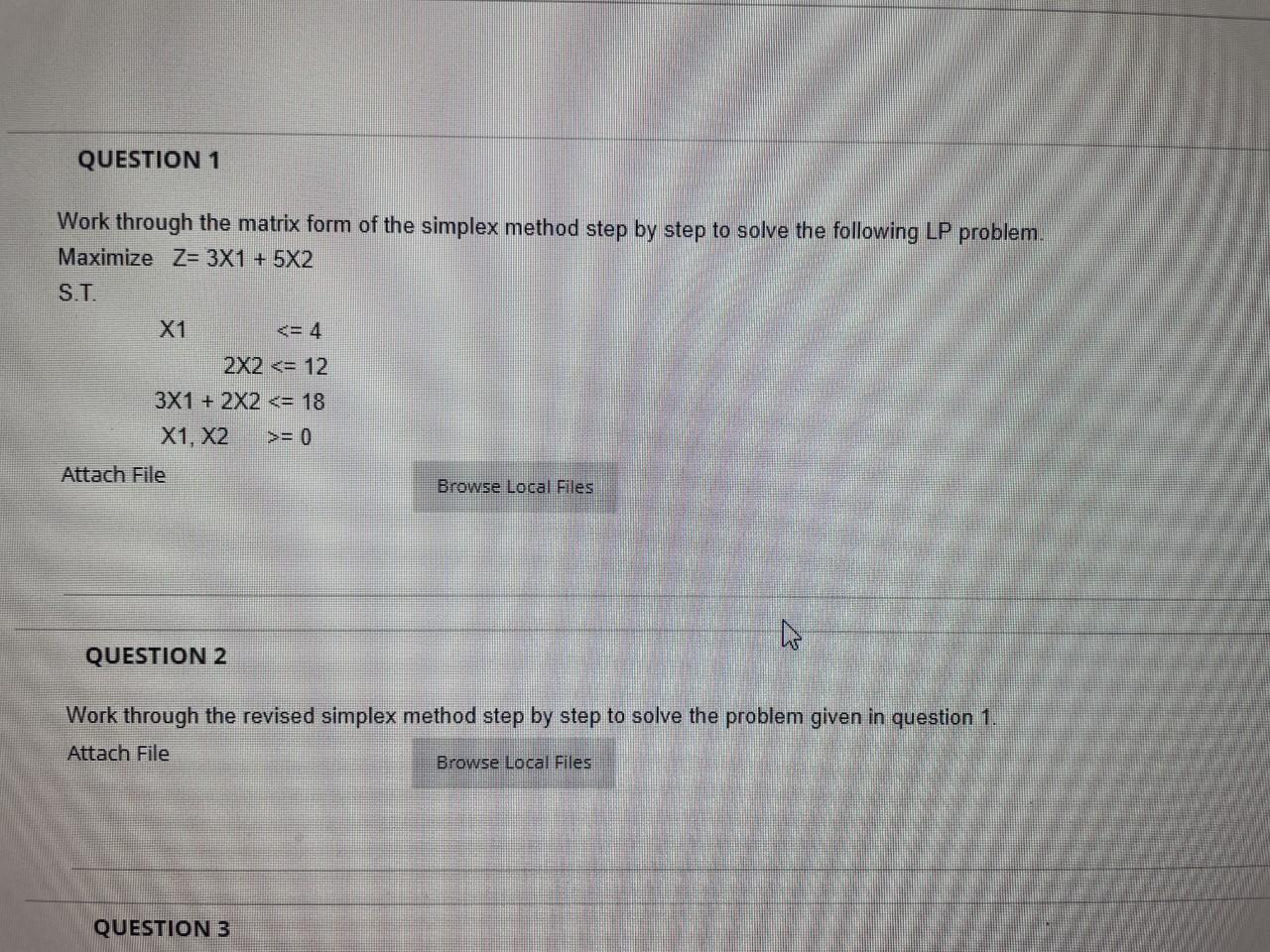 Just the answer to question 2 please Work through