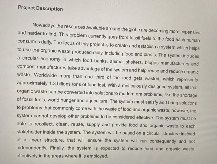 answer the 2 and 3 with the proyect description