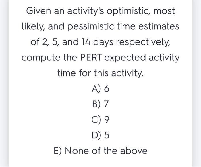 how is it calculated please? Given an activity's