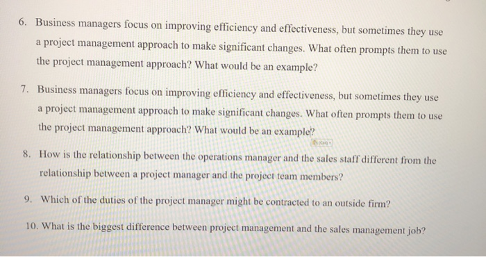 6. Business managers focus on improving