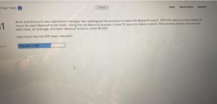 Help 1 Part TWO Submit Save & Exit Arms and