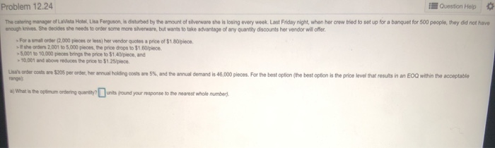 b) what is the annual holding cost? c)what is the