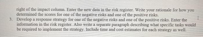 Part 8: Project Risk Management Tony and his team