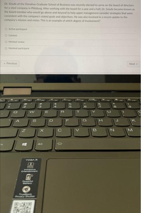 Dr. Sroufe of the Donahue Graduate School of