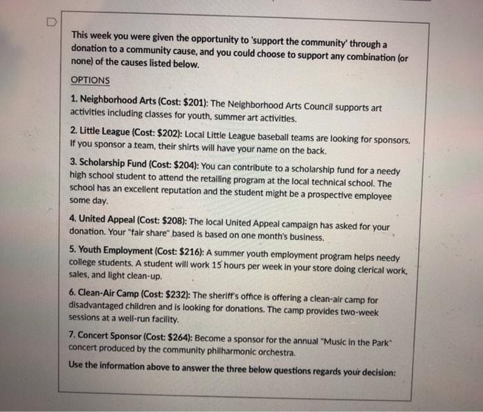 Below is a chart outlining the results based on
