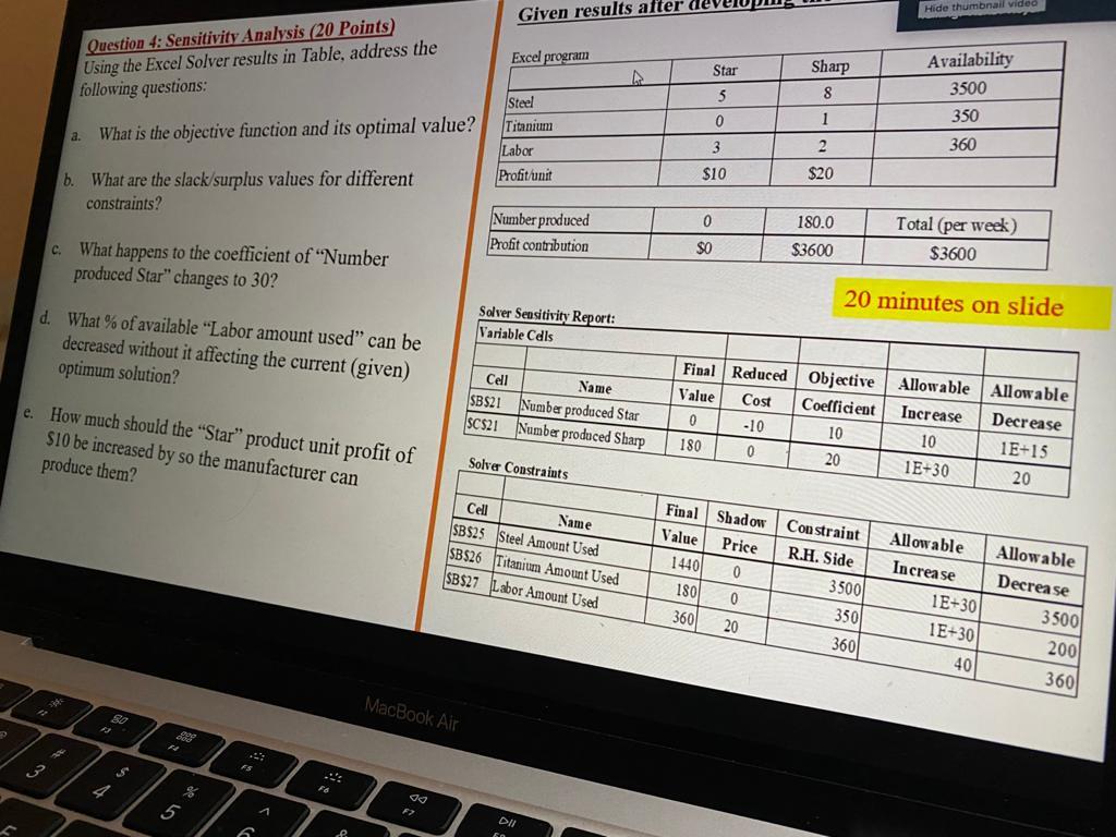 Given results after de Hide thumbnail vided Excel