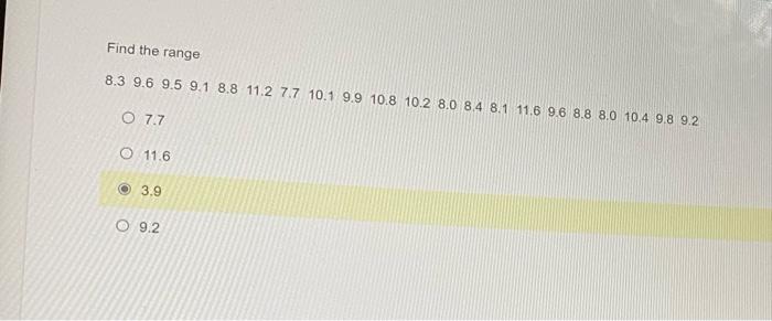 How many data values are there in the following