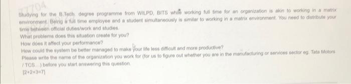 tiludying for the B.Tech degree programme from