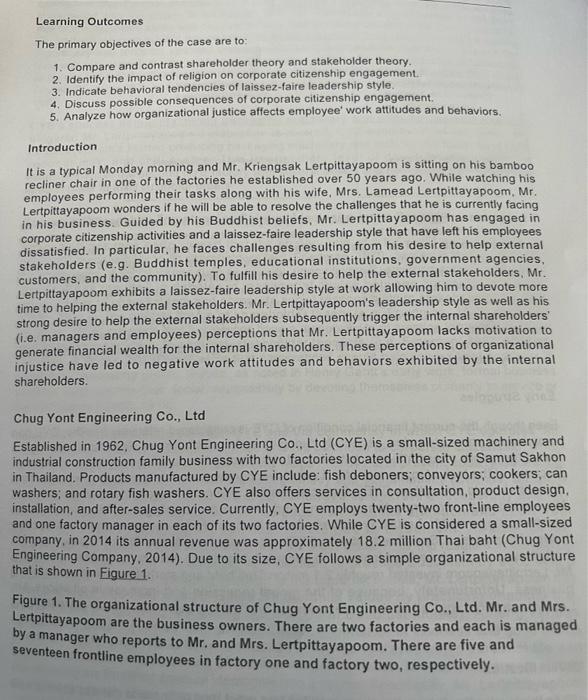 Please help with this case Learning Outcomes The