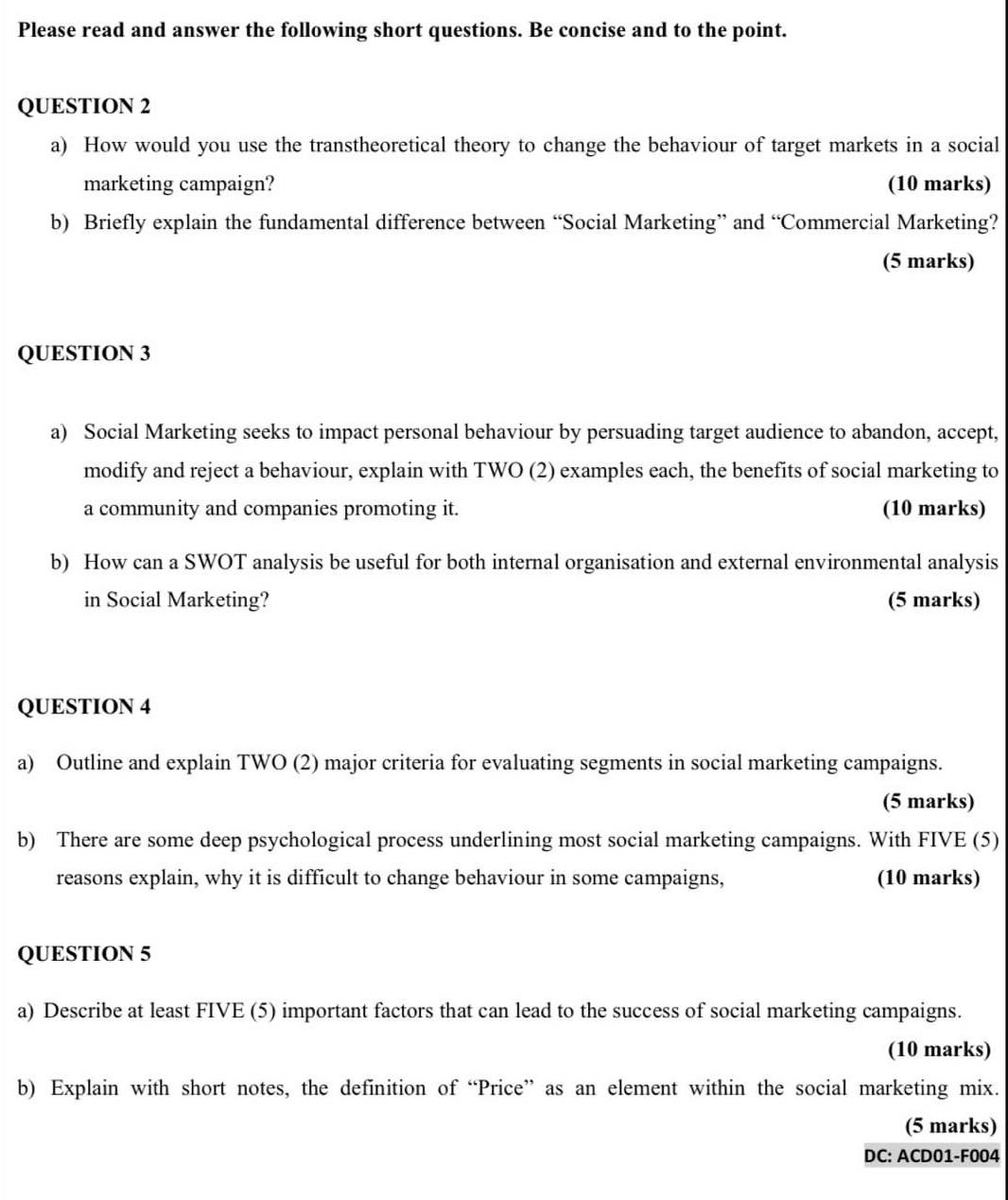 Please read and answer the following short