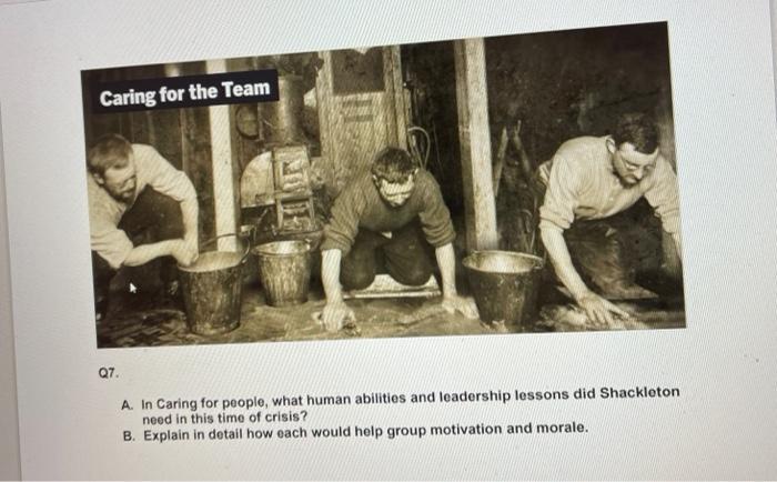 Caring for the Team Q7. A. In Caring for people,