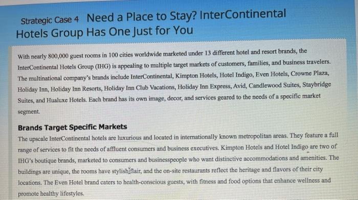 marketing please help in detail Strategic Case 4