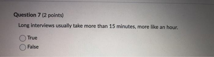 Question 14 (2 points) Which is NOT a limitation