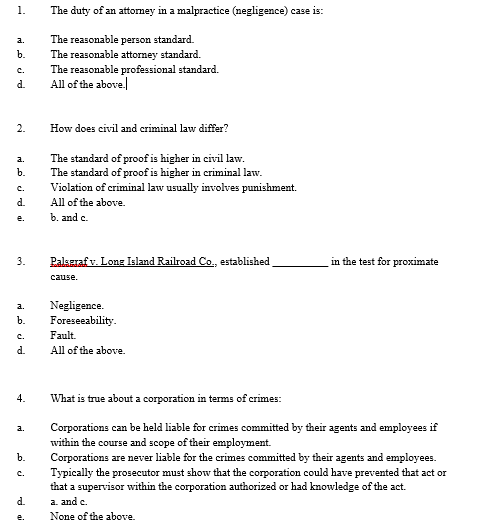 1. The duty of an attomey in a malpractice