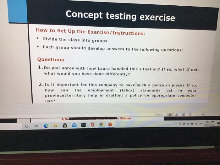 Concept testing exercise How to Set Up the