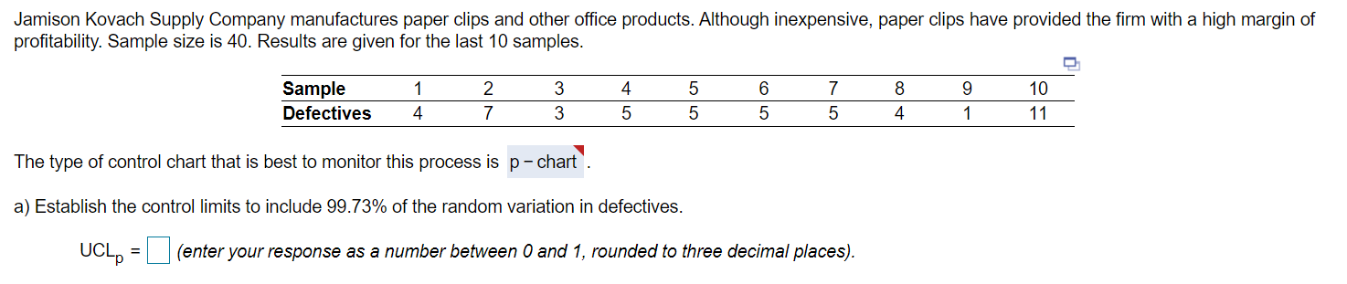 LCLp= (Blank) (enter your response as a number