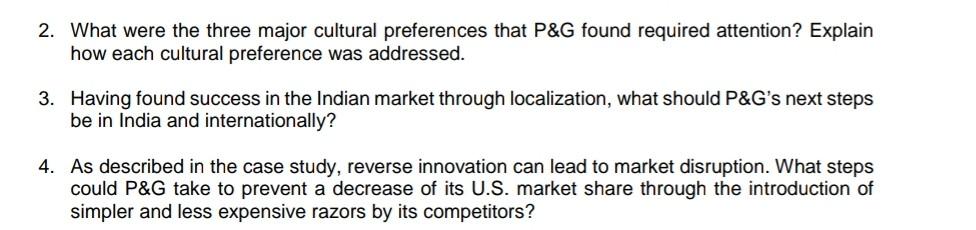 2. What were the three major cultural preferences