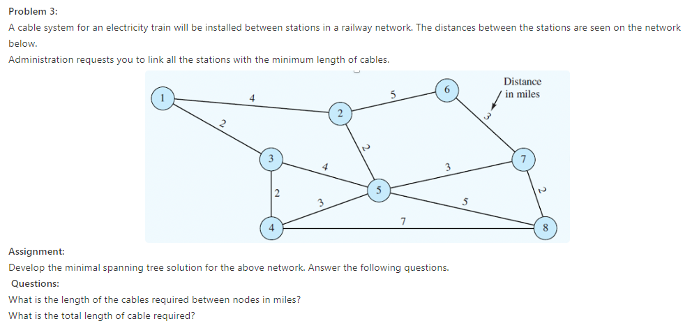Problem 3: A cable system for an electricity