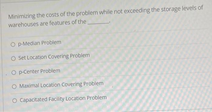 Using an objective function for a facility