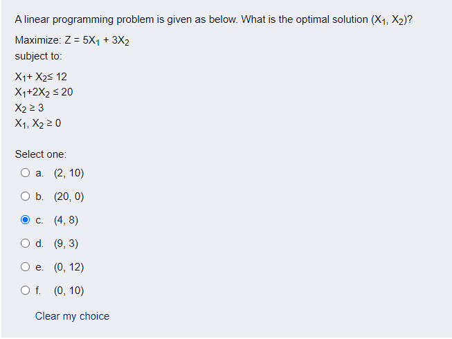 A linear programming problem is given as below.