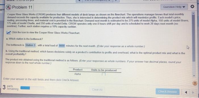 Eger Question Help Problem 11 Cooper River Glass