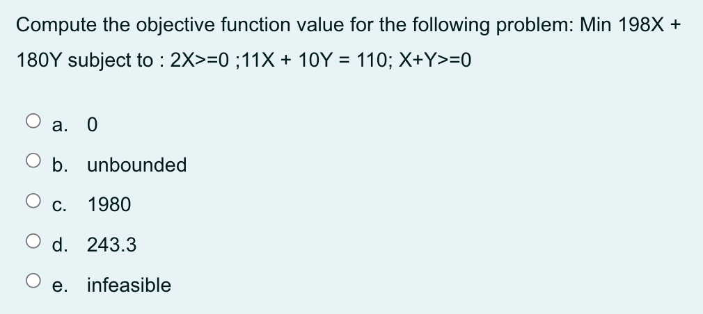 Compute the objective function value for the