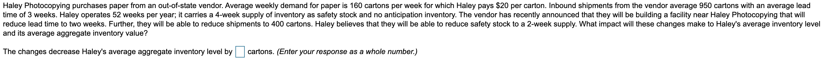 Haley Photocopying purchases paper from an