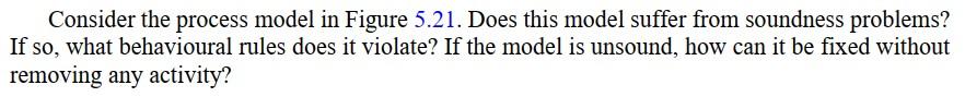 Consider the process model in Figure 5.21. Does