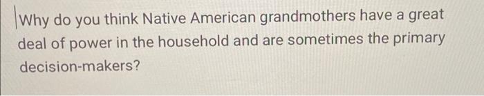 can you help me please Why do you think Native