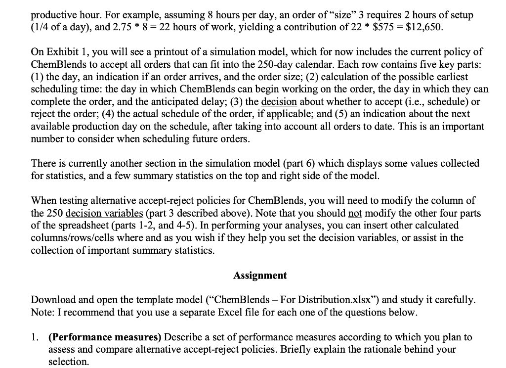 Background ChemBlends sells chemical blends to