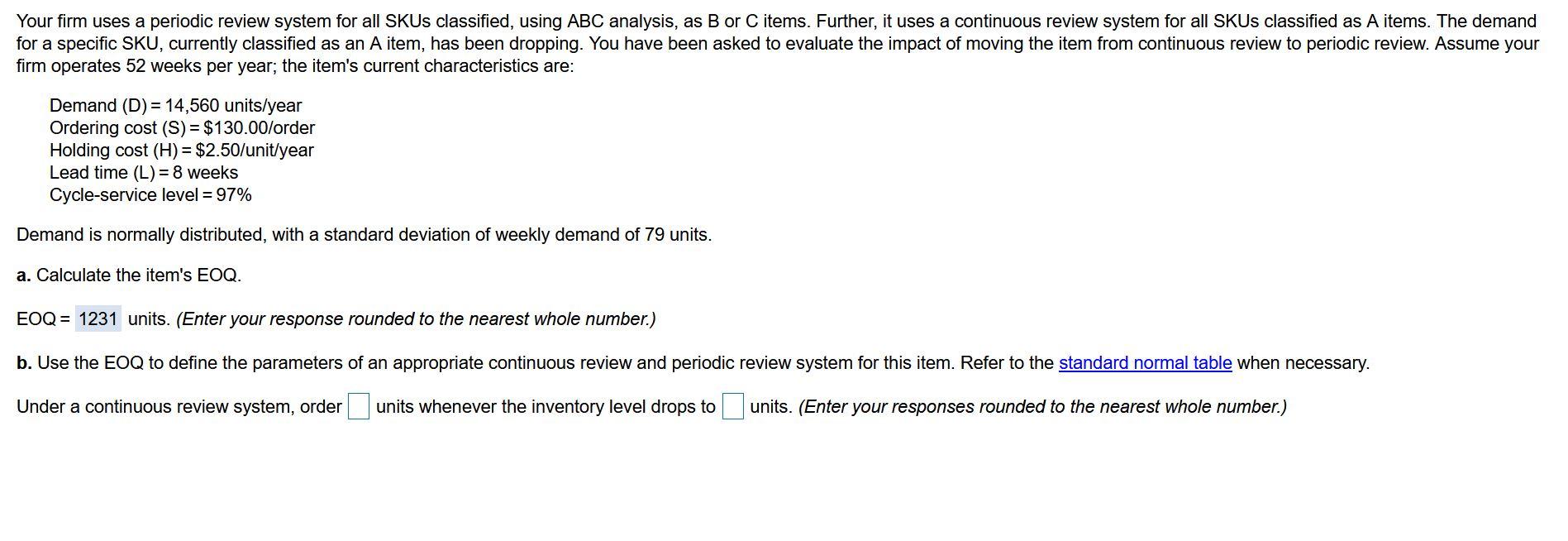Your firm uses a periodic review system for all