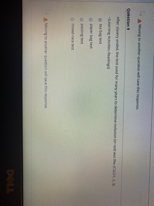 Moving to another question will save this