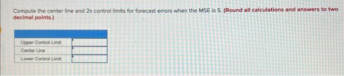 Compute the center line and 25 control limits for