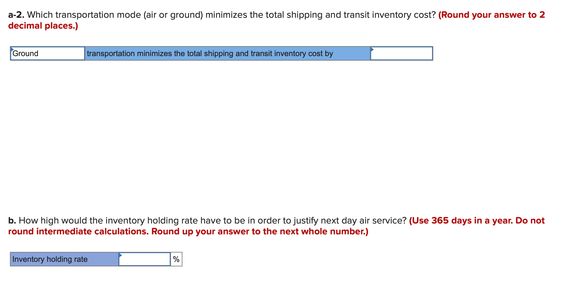 The table below provides shipping rates for