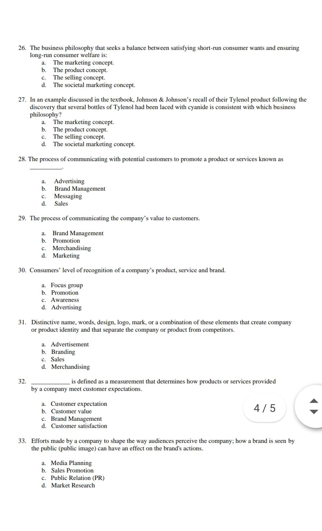 a. c. 26. The business philosophy that seeks a