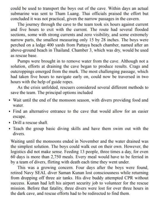 Please read the Case-8.3 "Tham Luang Cave